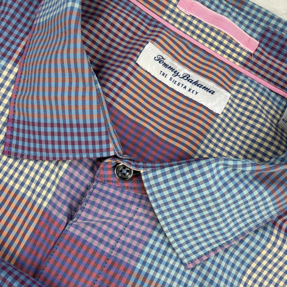 Tommy Bahama Siesta Key Paloma Check Stretch Button Up Long Sleeve Size 3XL - Picture 3 of 16